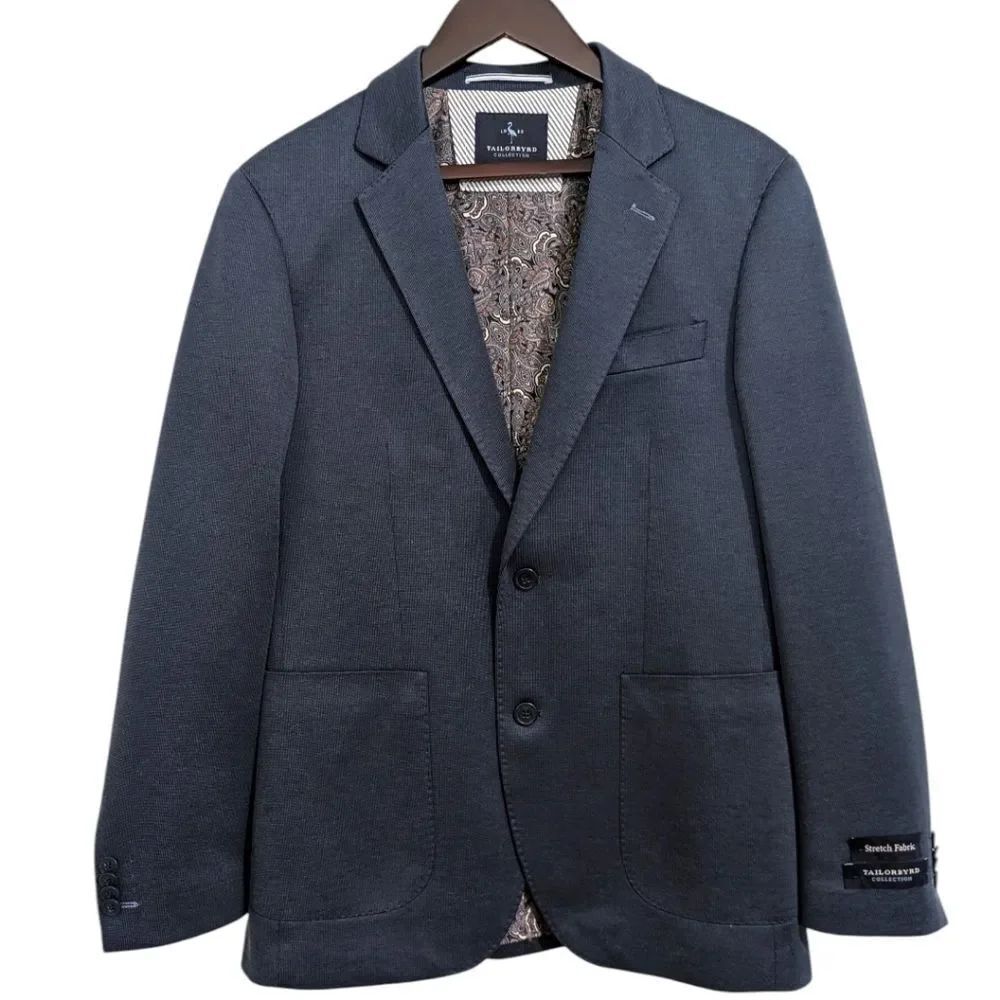 TailorByrd Navy Stretch Blazer Sport Coat - 38R - NWT
